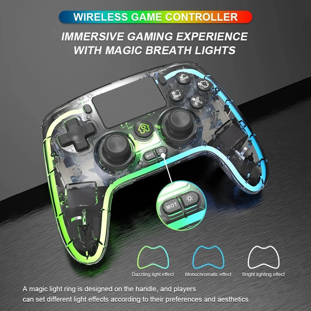 TOPWOLF HS-PS4280 Bluetooth-compatible Gamepad RGB Light 6-Axis Sensor Dual Vibration Game Controller for PS4 / PC - 4
