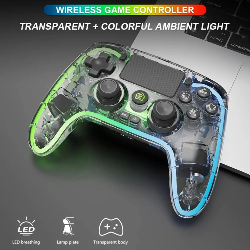 TOPWOLF HS-PS4280 Bluetooth-compatible Gamepad RGB Light 6-Axis Sensor Dual Vibration Game Controller for PS4 / PC - 5