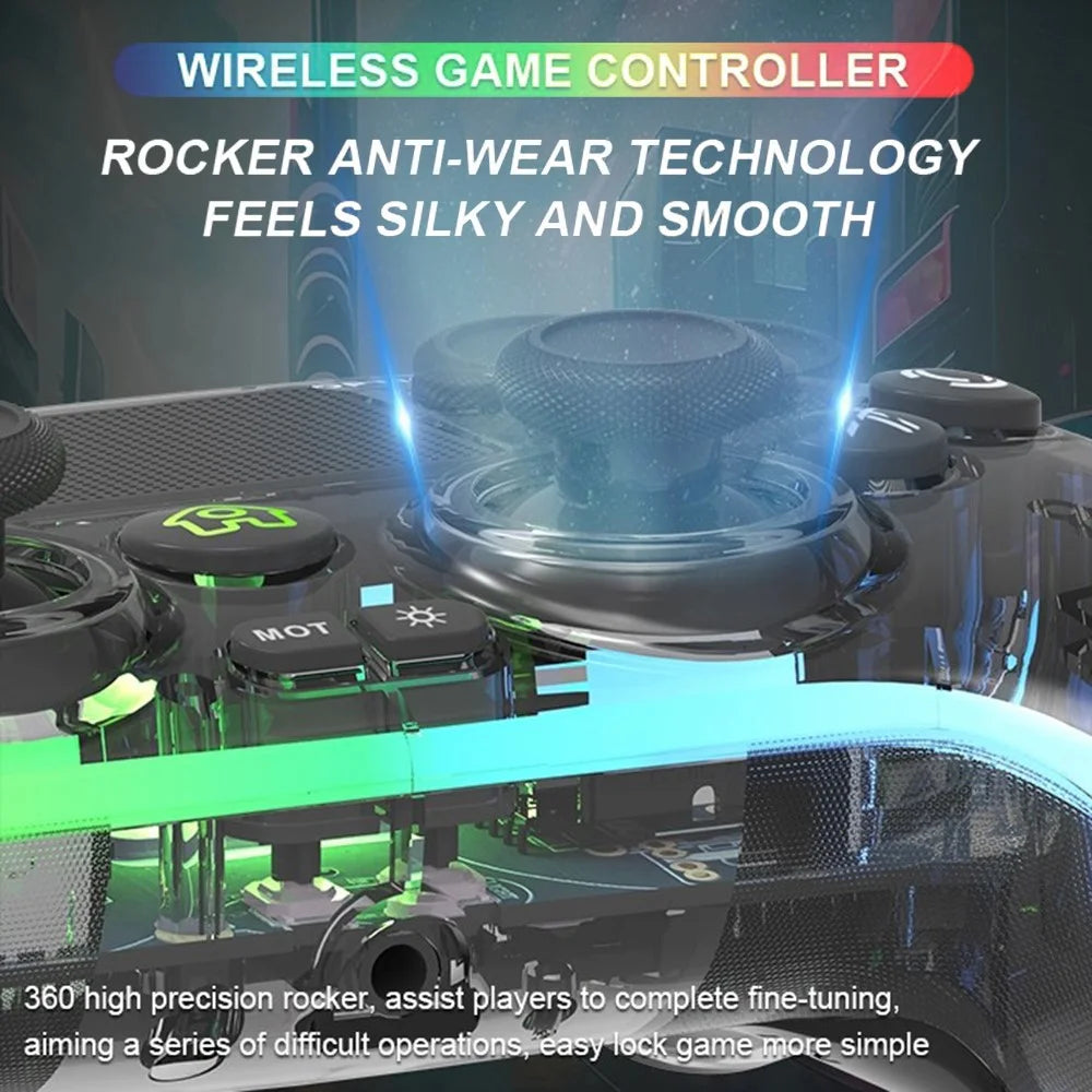 TOPWOLF HS-PS4280 Bluetooth-compatible Gamepad RGB Light 6-Axis Sensor Dual Vibration Game Controller for PS4 / PC - 6