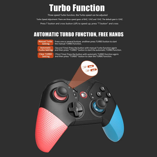 HONSON SW531 For Nintendo Switch Wireless Gamepad  Vibration Design Gaming Controller - Blue+Red - 2