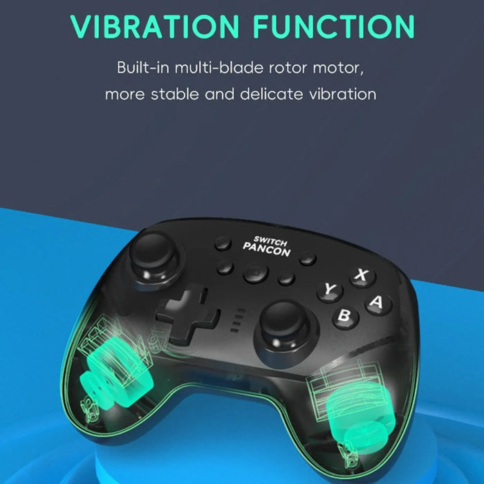 DATA FROG Bluetooth-compatible Gamepad 6-Axis Gyro Sensor Turbo Game Controller for Nintendo Switch / PC / Android Phone - Black - 4