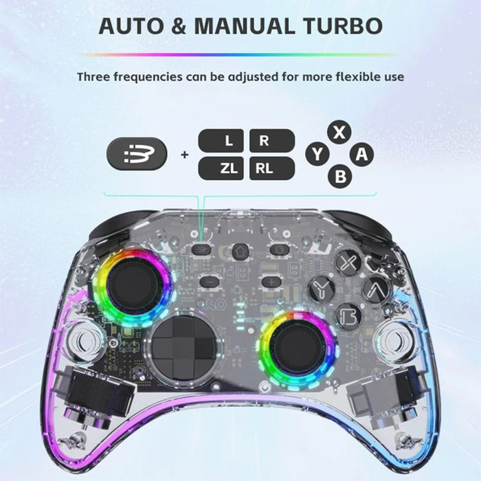 DATA FROG G04 For Nintendo Switch / OLED / PC Wired / Wireless Transparent Game Controller with RGB Ligh - 4