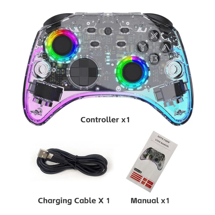DATA FROG G04 For Nintendo Switch / OLED / PC Wired / Wireless Transparent Game Controller with RGB Ligh - 5