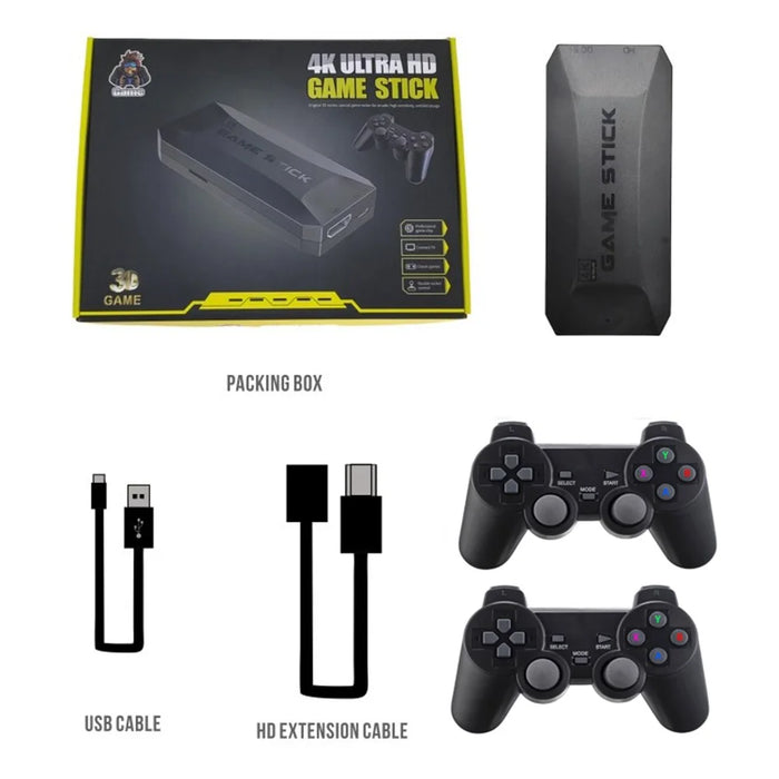 M16 128G Built-In 30000 Games HD TV Game Stick with Double Player Wireless Controller - 7