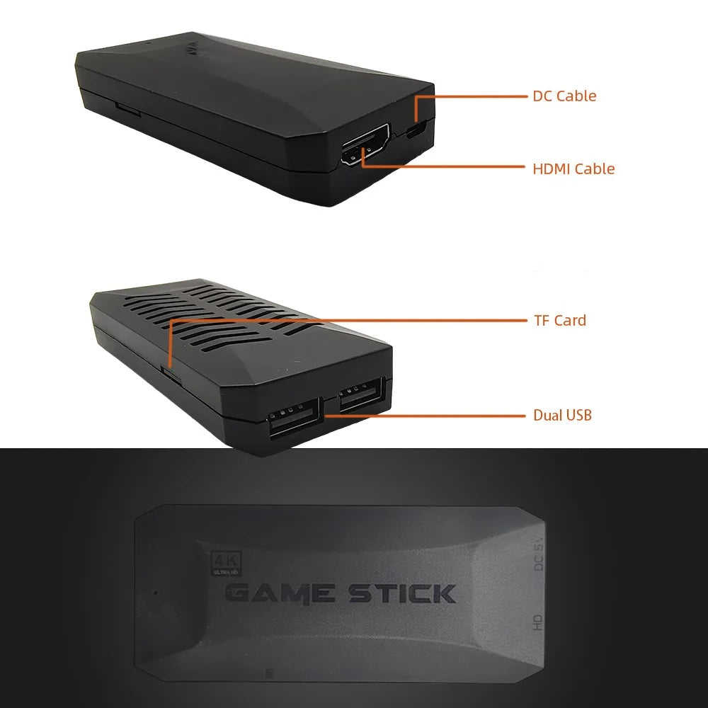 M16 64G Built-In 20000 Games HD TV Game Stick with Double Player Wireless Controller - 5