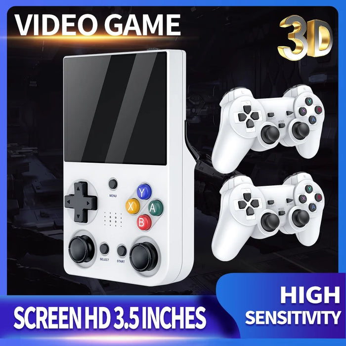 M21 3.5-inch Screen Portable Game Machine Two-Player Handheld Game Console, 64G Memory Card / 20000 Games - White - 2