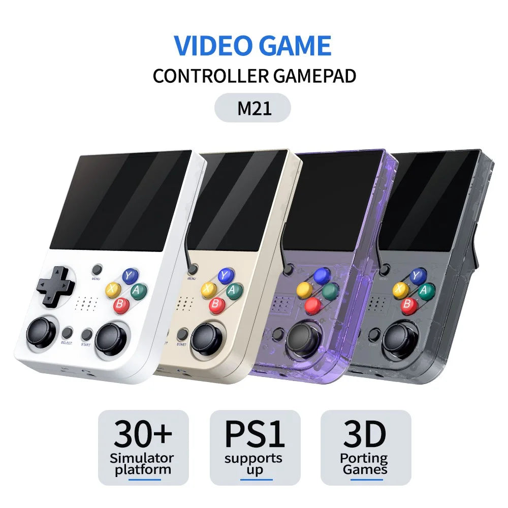 M21 3.5-inch Screen HD Game Machine Two-Player Handheld Game Console, 128G Memory Card / 30000 Games - White - 3