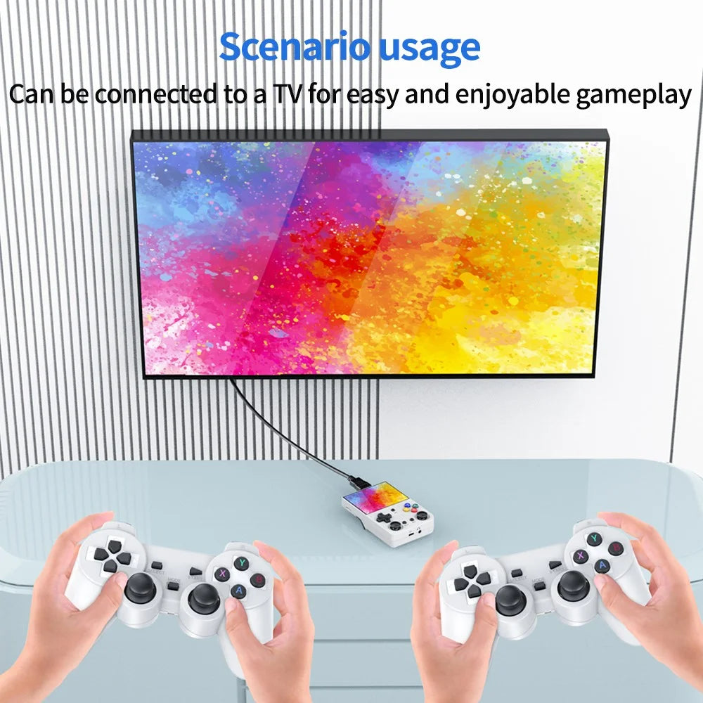 M21 3.5-inch Screen HD Game Machine Two-Player Handheld Game Console, 128G Memory Card / 30000 Games - White - 6