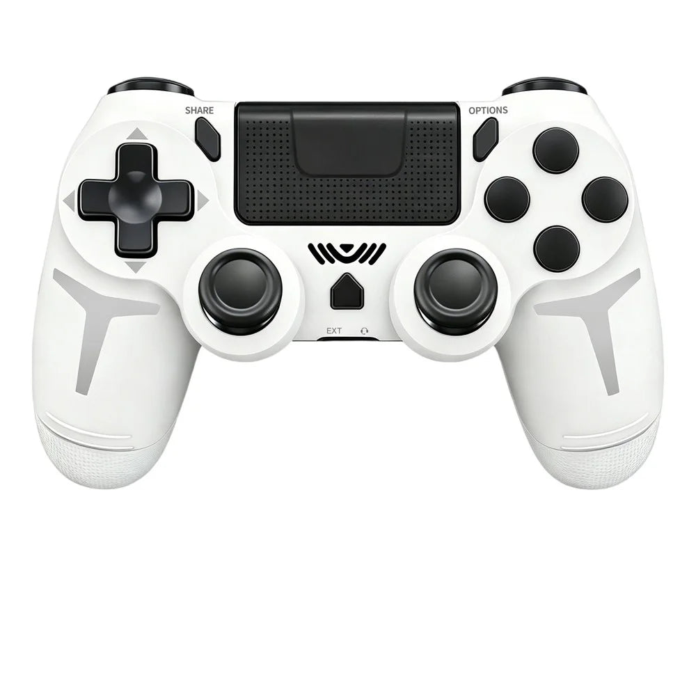 P412 For PS4 / PS3 / PC Bluetooth-compatible Gamepad 6-Axis Sensor Dual Vibration Game Controller - White - 1