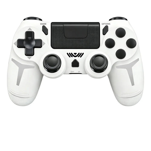P412 For PS4 / PS3 / PC Bluetooth-compatible Gamepad 6-Axis Sensor Dual Vibration Game Controller - White - 1