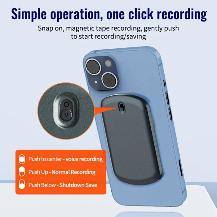 A1 32GB Magnetic Phone Call Recorder Rechargeable Voice-Activated Noise Reduction Audio Recorder - 6