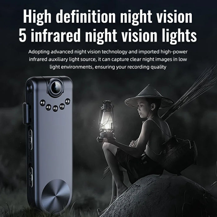 C10 128GB HD 1080P Night Vision Camera Sound Video Recording Device Back Clip Design Voice Recorder - 6