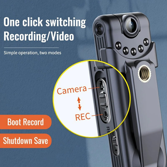 C10 128GB HD 1080P Night Vision Camera Sound Video Recording Device Back Clip Design Voice Recorder - 7