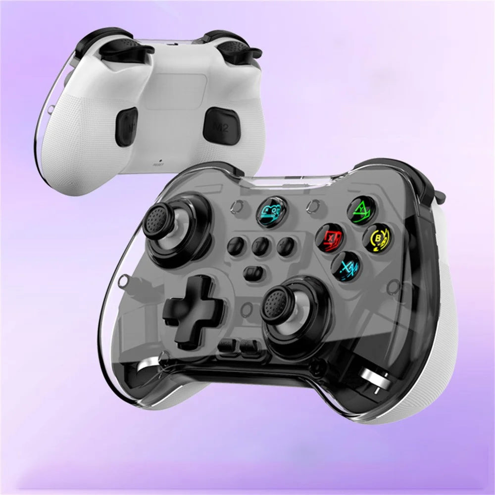 Z01X Transparent Design Bluetooth-compatible Gamepad Six-Axis Dual Motor Vibration Game Controller - Black - 2