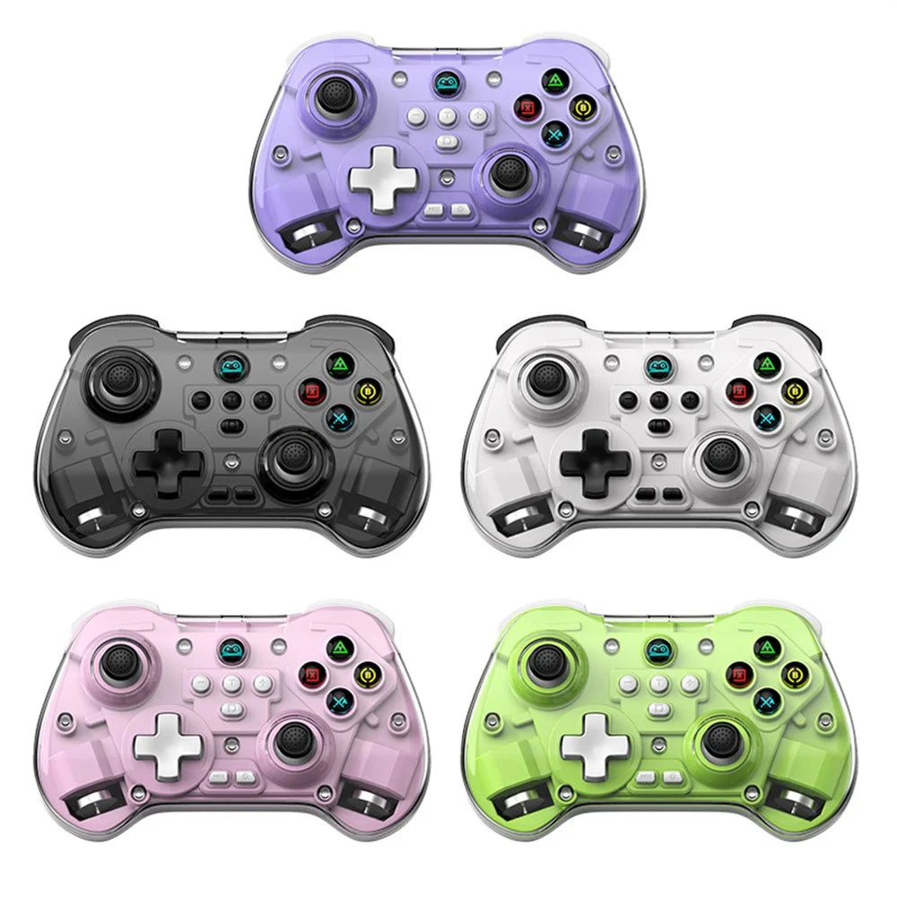 Z01X Transparent Design Bluetooth-compatible Gamepad Six-Axis Dual Motor Vibration Game Controller - Black - 7