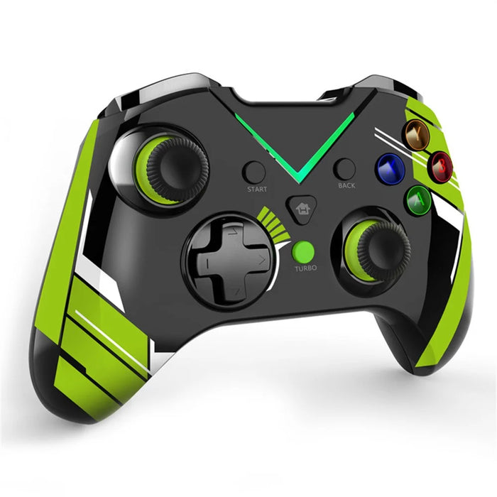 HY-4206 Water Transfer Printing for Xbox / PS3 / PC 2.4G Wireless Gamepad Turbo Dual Vibration Six-Axis Game Controller - Black - 2