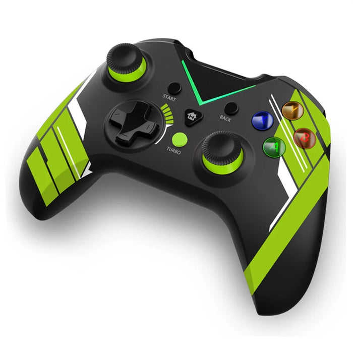 HY-4206 Water Transfer Printing for Xbox / PS3 / PC 2.4G Wireless Gamepad Turbo Dual Vibration Six-Axis Game Controller - Black - 3