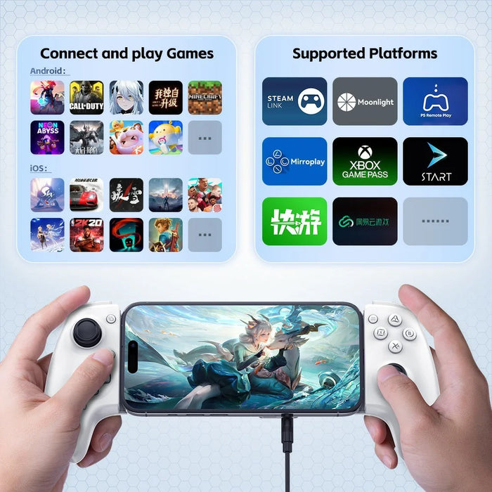 GAMWING Type-C Mobile Game Controller Wired / Wireless Retractable Phone Controller - 4