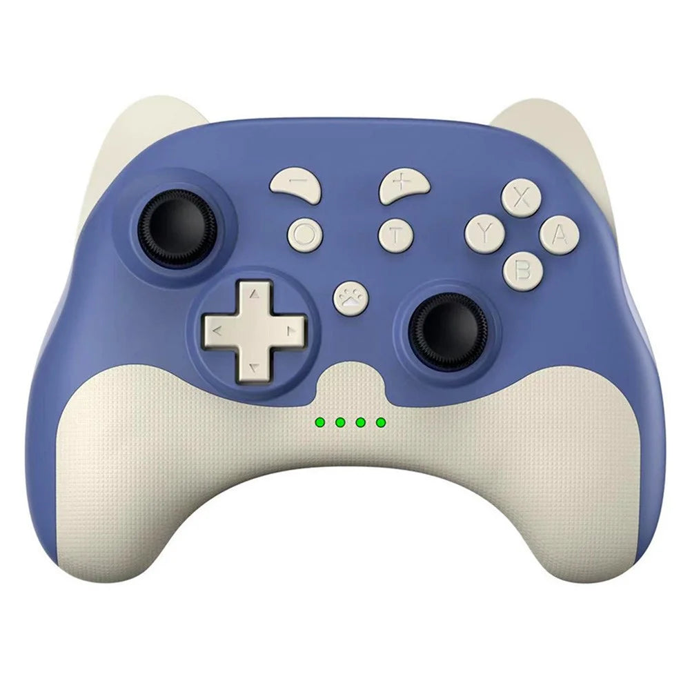 DATA FROG Bluetooth-compatible Gamepad Turbo Game Controller for Nintendo Switch / Switch Lite / PS3 / PC - Blue+White - 1