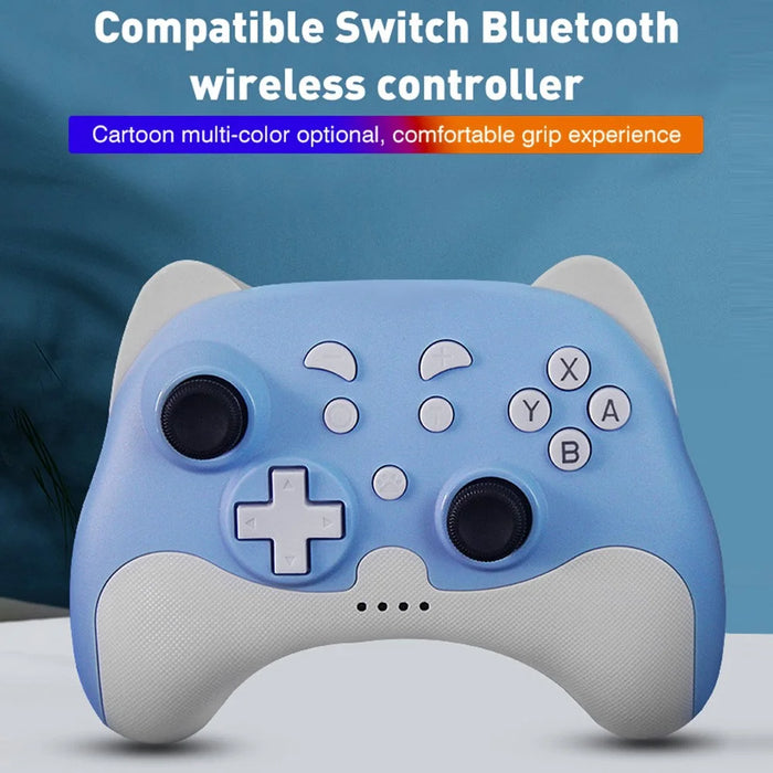 DATA FROG Bluetooth-compatible Gamepad Turbo Game Controller for Nintendo Switch / Switch Lite / PS3 / PC - Blue+White - 3