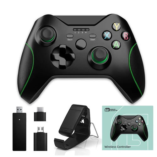 DATA FROG 2.4G Wireless Gamepad for Xbox One / PS3 / PC / Android Phone Dual Vibration Game Controller with Type-C / Micro Adapter - 1
