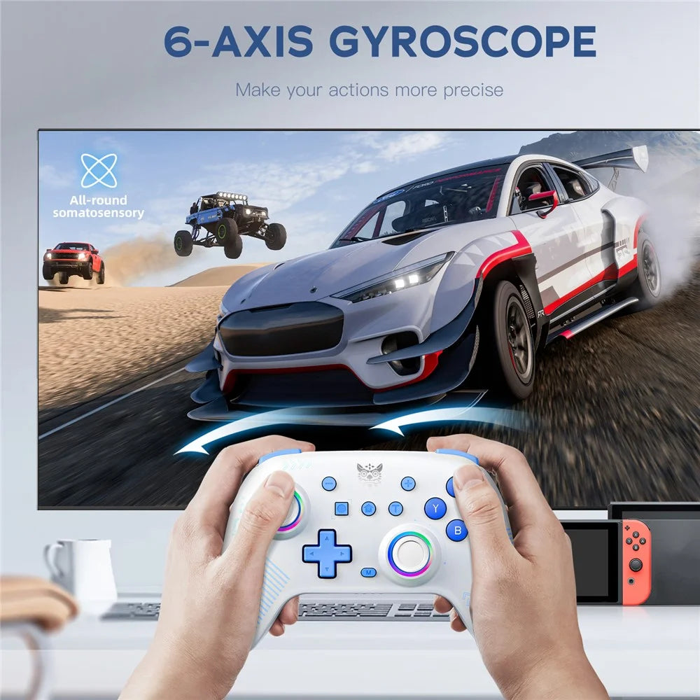 ONIKUMA C1 Switch Bluetooth-compatible / Wired Gamepad Six-Axis Gyroscope Dual Motor Game Controller - White - 7