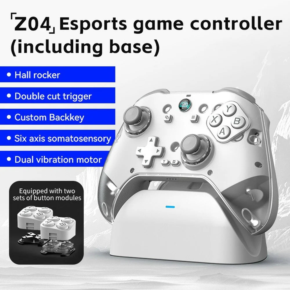 Z04 Wireless Game Controller Bluetooth-compatible Gamepad with Charging Base for Nintendo Switch / Computer / Android / Ios - White - 2