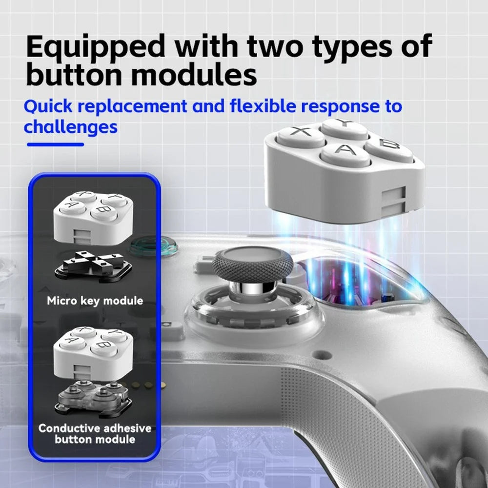 Z04 Wireless Game Controller Bluetooth-compatible Gamepad with Charging Base for Nintendo Switch / Computer / Android / Ios - White - 5
