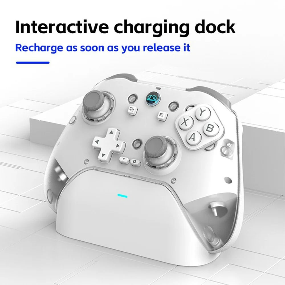 Z04 Wireless Game Controller Bluetooth-compatible Gamepad with Charging Base for Nintendo Switch / Computer / Android / Ios - White - 6