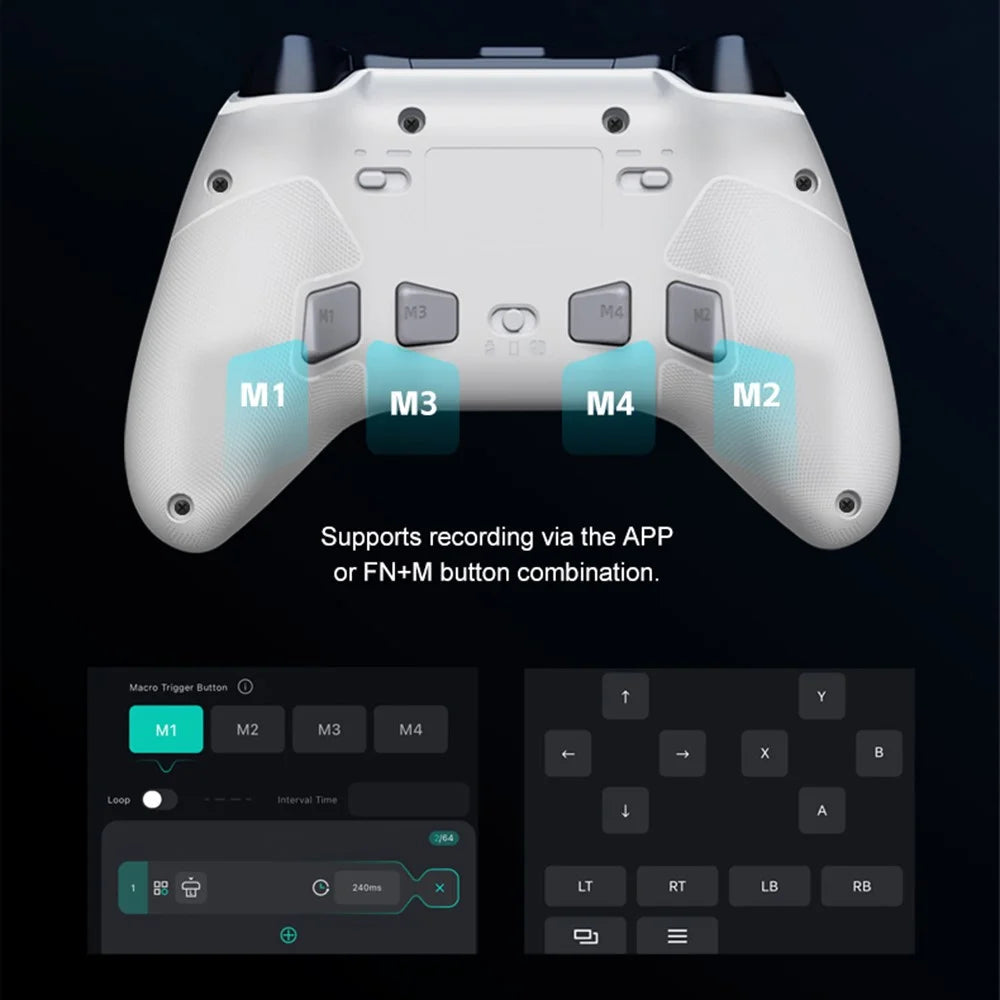 PXN P5 Bluetooth-compatible Wireless Game Controller with Receiver for Steam PC  /  Android  /  iOS  /  Nintendo Switch - White - 7