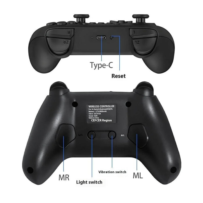 SW-01146-B For Nintendo Switch Pro Wireless Game Controller for Switch Pro Back Button Wake Function Bluetooth-compatible Gamepad - 4