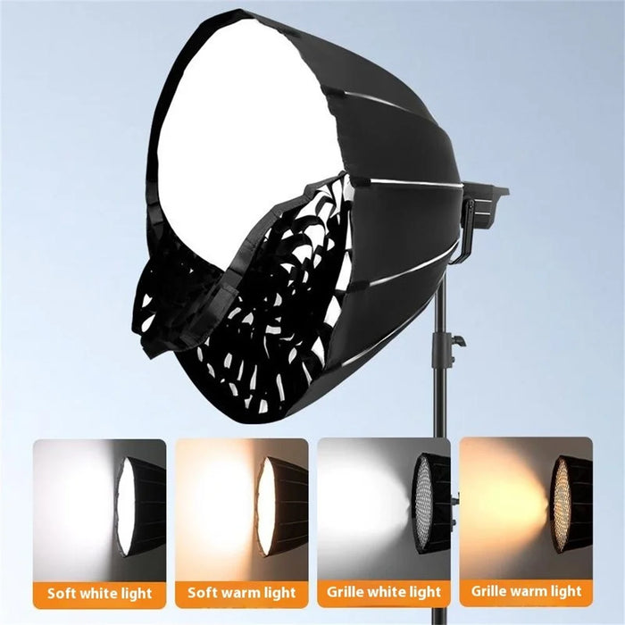 70cm Deep Parabolic Softbox with Grille Quick Release Bowens Mount Photography Umbrella for Studio Lighting - 6