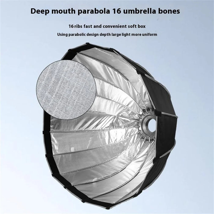 120cm Deep Parabolic Softbox with Grille Quick Release Bowens Mount Photography Umbrella for Studio Lighting - 5