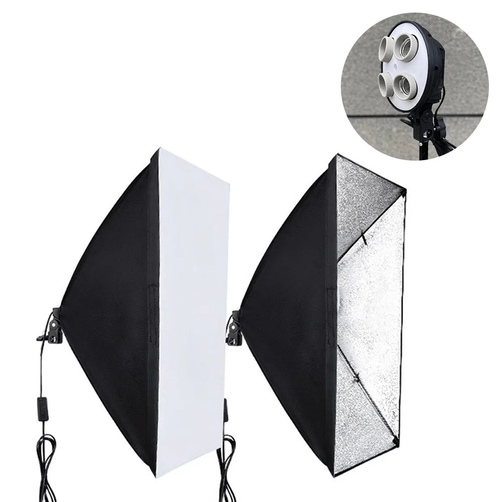 5070CM Four-Head Softbox Photography Studio Light Box Kit for Portrait Product Shooting - US Plug - 1