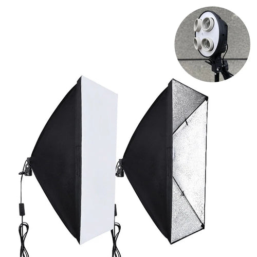 5070CM Four-Head Softbox Photography Studio Light Box Kit for Portrait Product Shooting - US Plug - 1