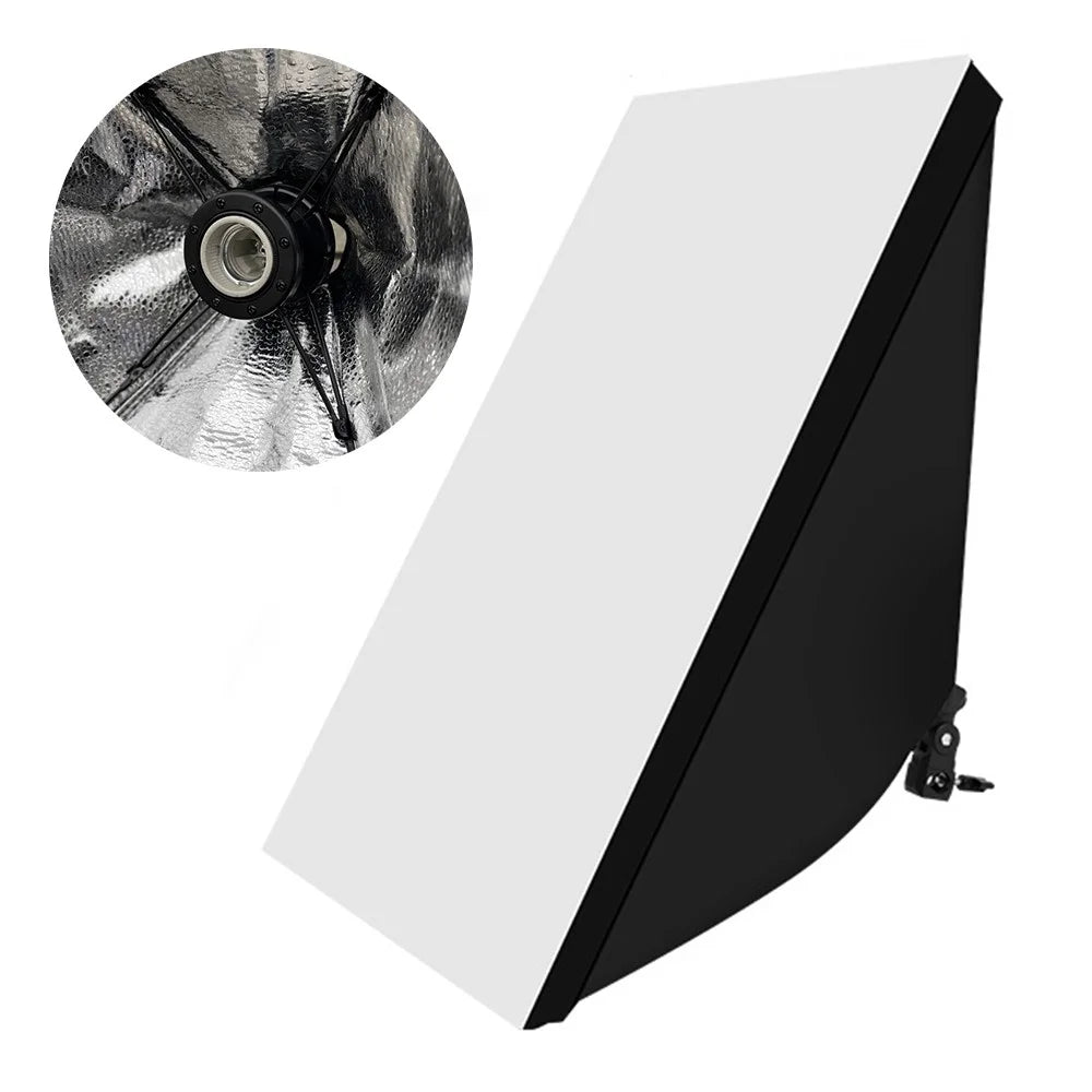 50 x 70cm Single Light Head Softbox Photography Studio Equipment for Portrait Product Shooting - US Plug - 1