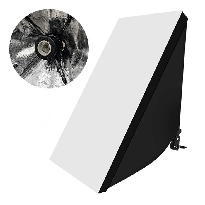 50 x 70cm Single Light Head Softbox Photography Studio Equipment for Portrait Product Shooting - US Plug - 1