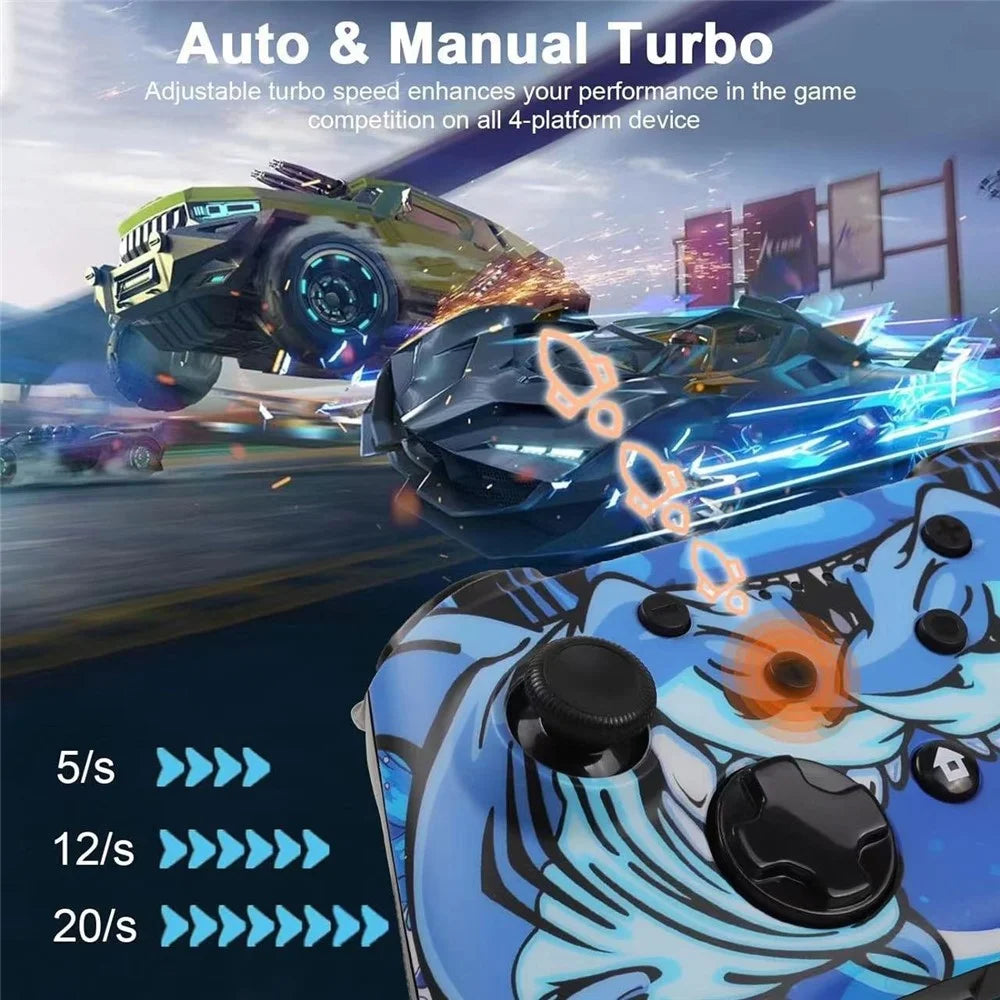 CX-270C Game Controller Dual Motor Vibration 3D Joystick Six-Axis Gyroscope Wireless Bluetooth-Compatible Gamepad - Rabbit - 2