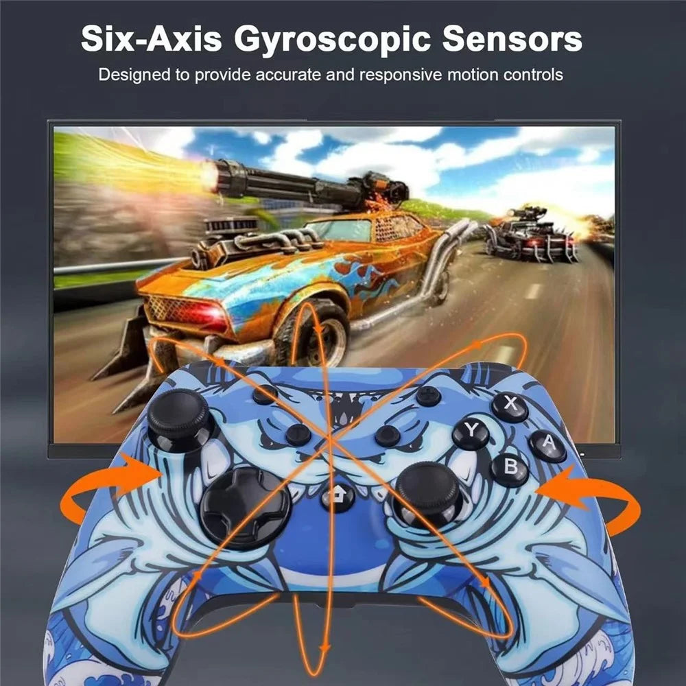CX-270C Game Controller Dual Motor Vibration 3D Joystick Six-Axis Gyroscope Wireless Bluetooth-Compatible Gamepad - Rabbit - 4