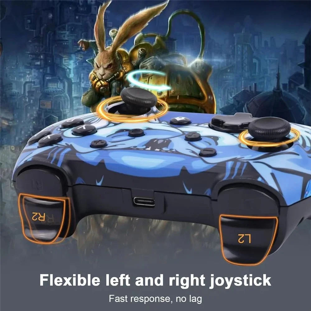 CX-270C Game Controller Dual Motor Vibration 3D Joystick Six-Axis Gyroscope Wireless Bluetooth-Compatible Gamepad - Rabbit - 6