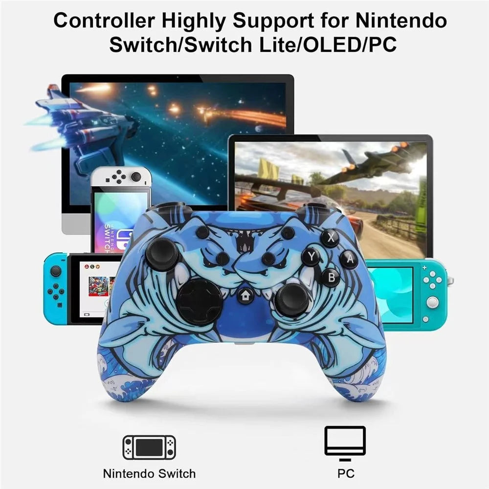 CX-270C Game Controller Dual Motor Vibration 3D Joystick Six-Axis Gyroscope Wireless Bluetooth-Compatible Gamepad - Rabbit - 7