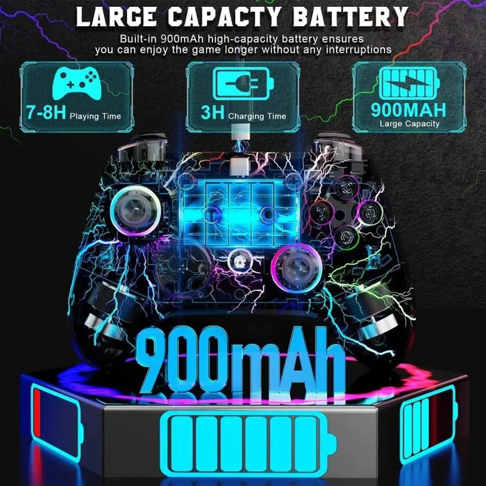 CX-270L Wireless Game Controller Six-Axis Gyroscope Vibration Bluetooth-Compatible Colorful Light Gamepad - 2