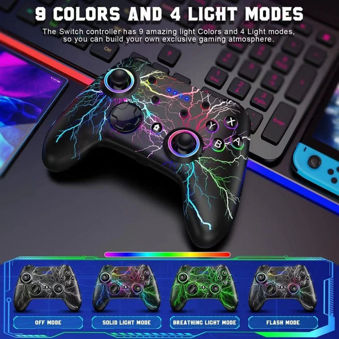 CX-270L Wireless Game Controller Six-Axis Gyroscope Vibration Bluetooth-Compatible Colorful Light Gamepad - 3