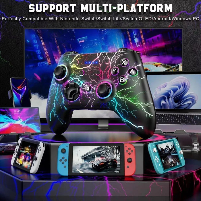 CX-270L Wireless Game Controller Six-Axis Gyroscope Vibration Bluetooth-Compatible Colorful Light Gamepad - 5