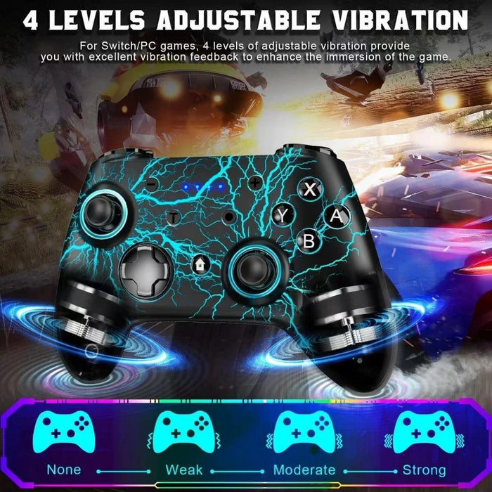 CX-270L Wireless Game Controller Six-Axis Gyroscope Vibration Bluetooth-Compatible Colorful Light Gamepad - 6