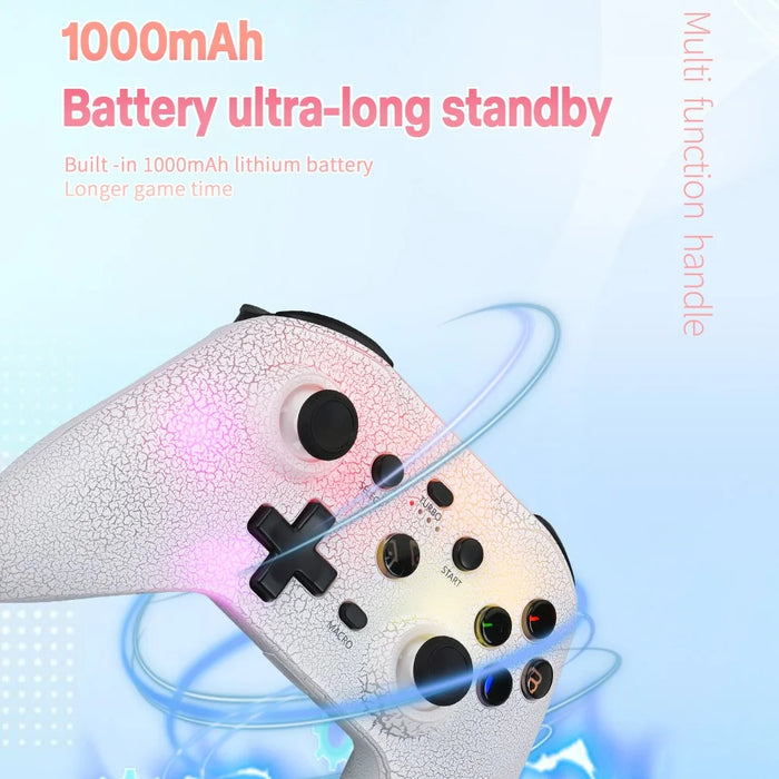 NS21 For Nintendo Switch / Ios / Android / PC RGB Light Gaming Controller Programmable Buttons Wireless Gamepad - Pink - 7