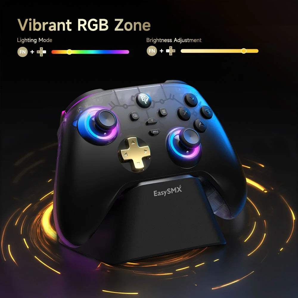 EASYSMX D05 Gaming Controller Dual Hall Sensor Bluetooth-Compatible / 2.4G Wireless / Wired RGB Gamepad with Charging Dock - 6