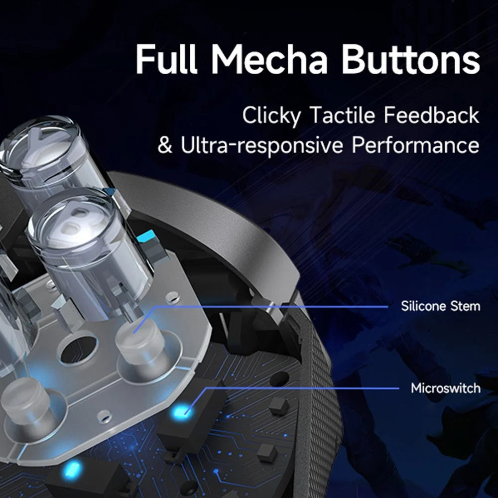 EASYSMX D10 Game Controller TMR Joystick Dual Trigger Bluetooth-Compatible / 2.4G Wireless / Wired Gamepad with Smart Charging Dock - Black - 4
