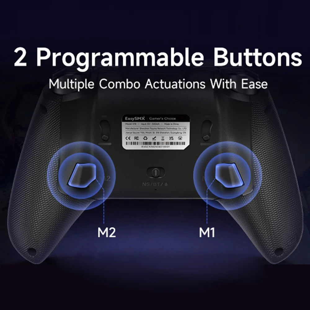 EASYSMX D10 Game Controller TMR Joystick Dual Trigger Bluetooth-Compatible / 2.4G Wireless / Wired Gamepad with Smart Charging Dock - Black - 5