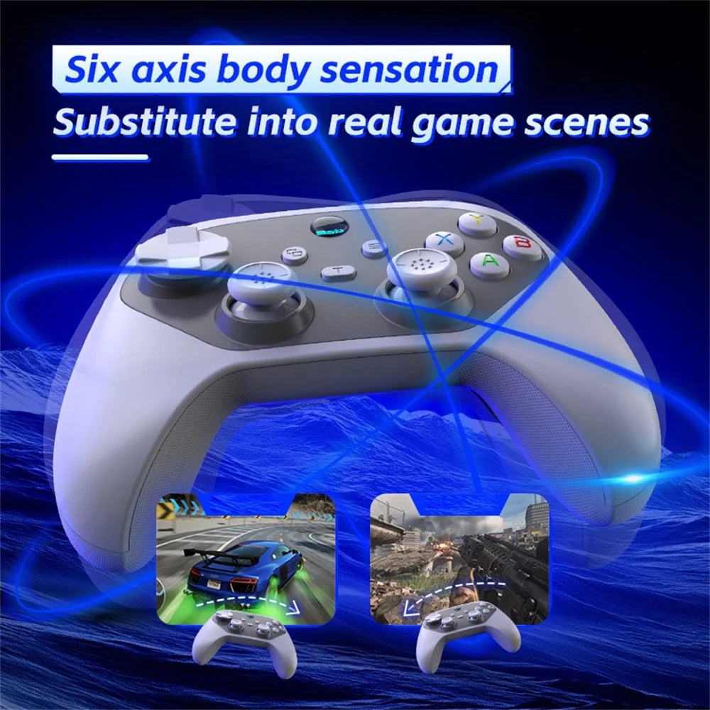 G6S Wireless Gamepad Hall Joystick Trigger Six Axis Body Sensation Bluetooth-compatible Controller for Switch / iOS / Android / PC - Black  /  White - 6